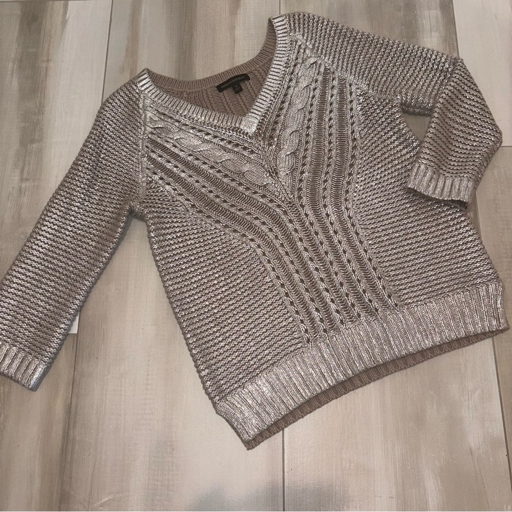 Banana Republic Women's Metallic Cotton Sweater Size Small
